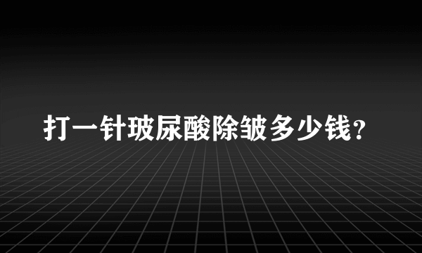 打一针玻尿酸除皱多少钱？