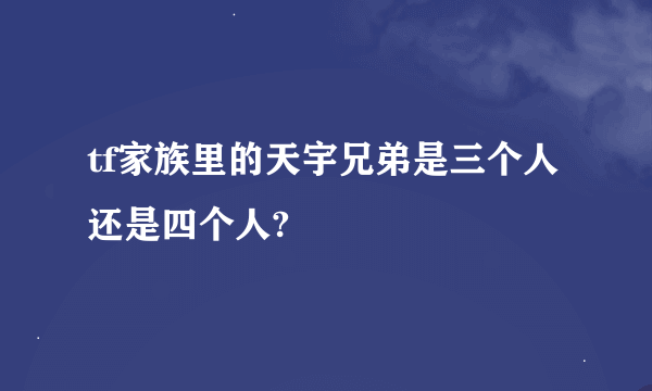 tf家族里的天宇兄弟是三个人还是四个人?