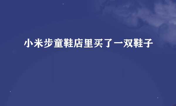 小米步童鞋店里买了一双鞋子