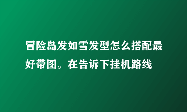 冒险岛发如雪发型怎么搭配最好带图。在告诉下挂机路线