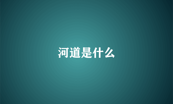 河道是什么