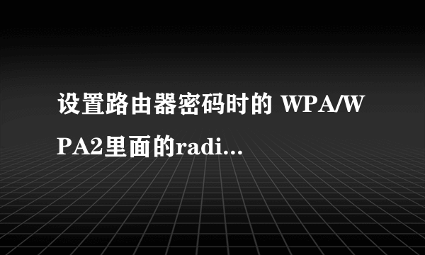 设置路由器密码时的 WPA/WPA2里面的radius密码是什么意思 怎么填