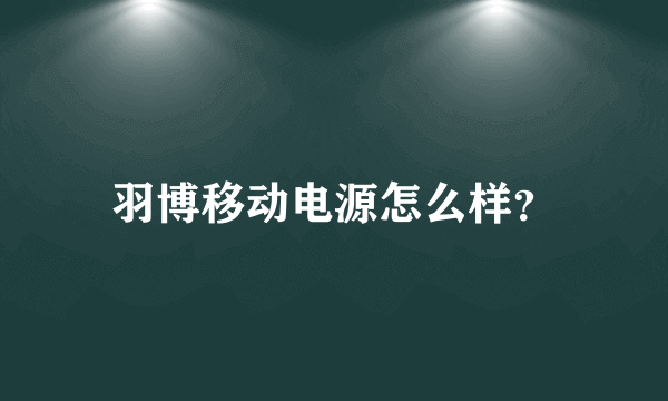 羽博移动电源怎么样？