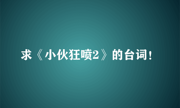 求《小伙狂喷2》的台词！