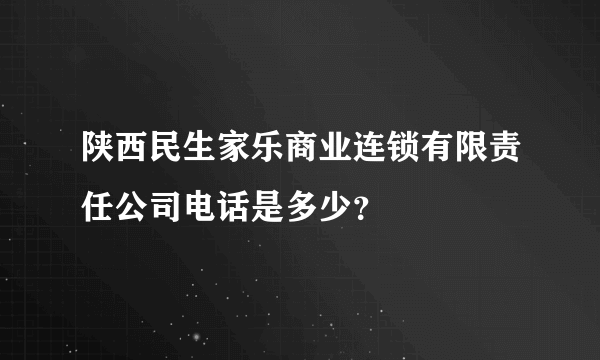 陕西民生家乐商业连锁有限责任公司电话是多少？