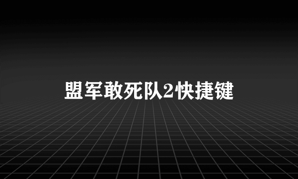 盟军敢死队2快捷键