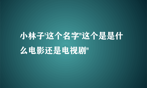 小林子'这个名字''这个是是什么电影还是电视剧''