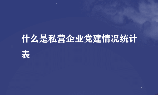 什么是私营企业党建情况统计表