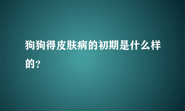 狗狗得皮肤病的初期是什么样的？