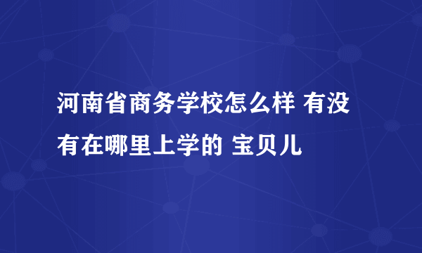 河南省商务学校怎么样 有没有在哪里上学的 宝贝儿