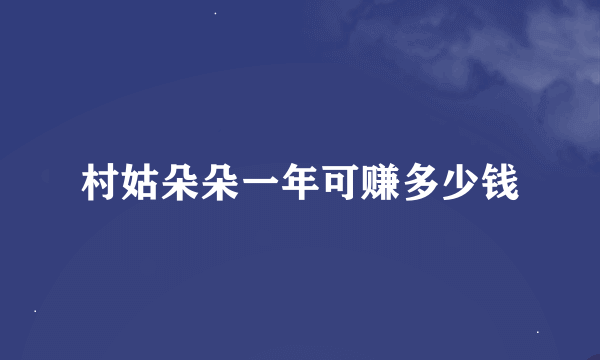 村姑朵朵一年可赚多少钱