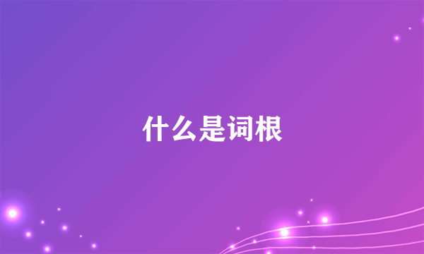 什么是词根