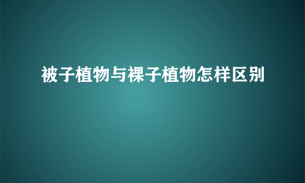 被子植物与裸子植物怎样区别