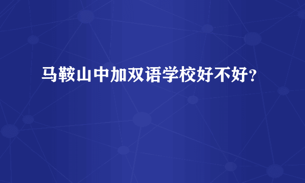 马鞍山中加双语学校好不好？