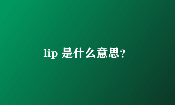 lip 是什么意思？