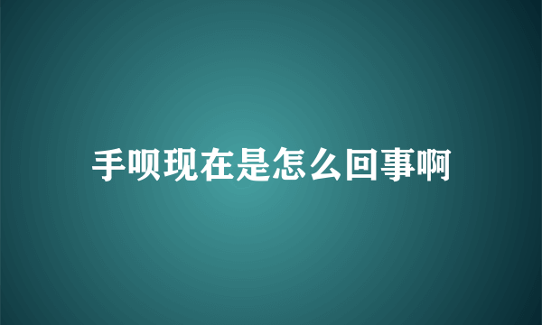 手呗现在是怎么回事啊