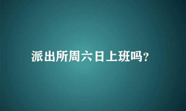 派出所周六日上班吗？