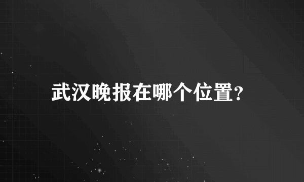 武汉晚报在哪个位置？