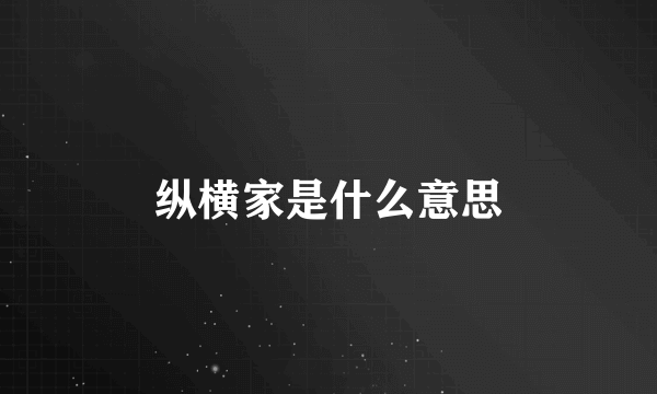 纵横家是什么意思