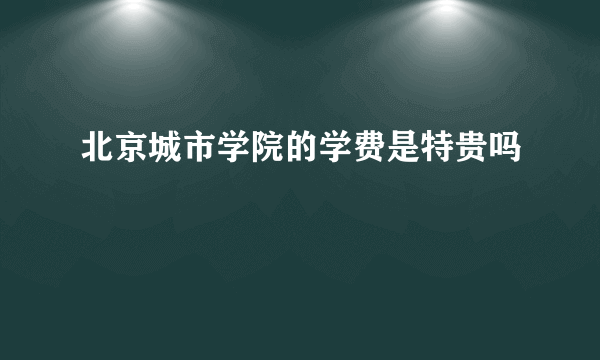 北京城市学院的学费是特贵吗