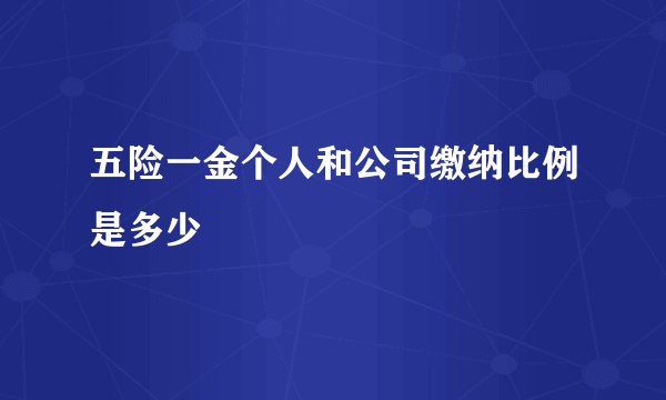 五险一金个人和公司缴纳比例是多少