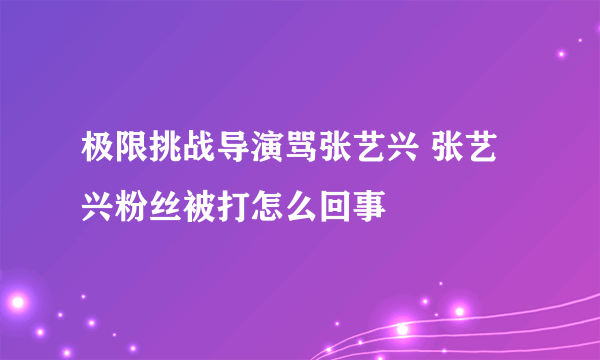 极限挑战导演骂张艺兴 张艺兴粉丝被打怎么回事