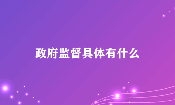 政府监督具体有什么