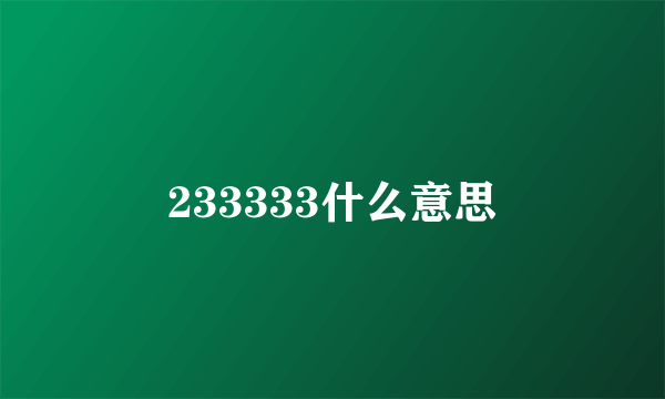 233333什么意思