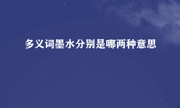 多义词墨水分别是哪两种意思