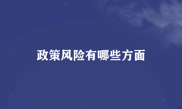 政策风险有哪些方面