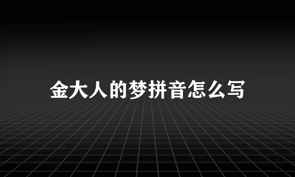 金大人的梦拼音怎么写