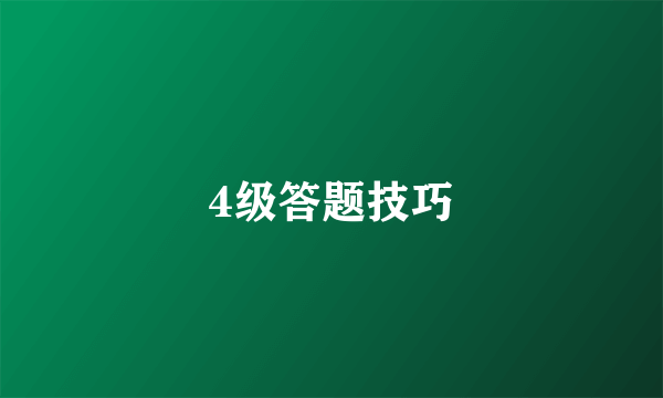 4级答题技巧