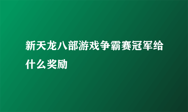 新天龙八部游戏争霸赛冠军给什么奖励