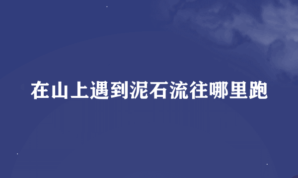 在山上遇到泥石流往哪里跑