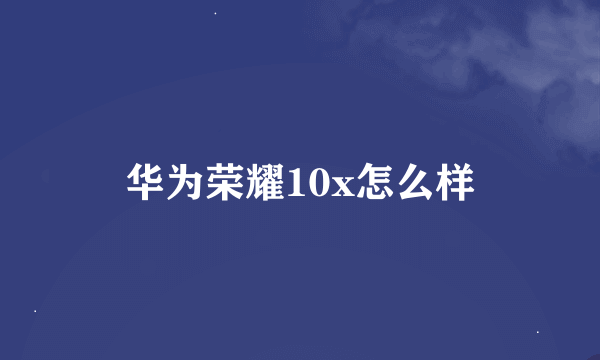 华为荣耀10x怎么样