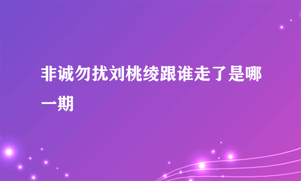 非诚勿扰刘桃绫跟谁走了是哪一期