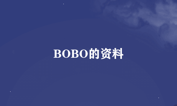 BOBO的资料