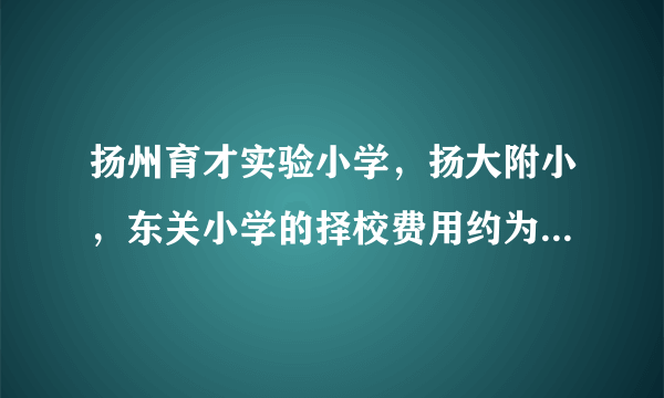 扬州育才实验小学，扬大附小，东关小学的择校费用约为多少？扬州市下面县城的户口如何报名？