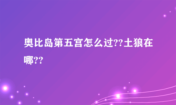 奥比岛第五宫怎么过??土狼在哪??