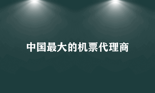 中国最大的机票代理商