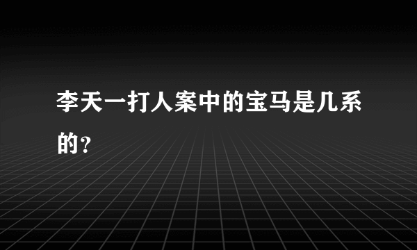 李天一打人案中的宝马是几系的？