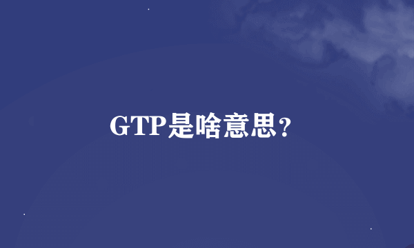 GTP是啥意思？