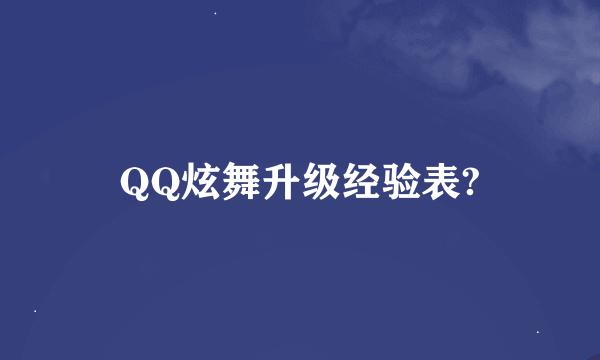 QQ炫舞升级经验表?