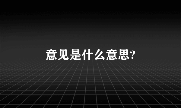 意见是什么意思?