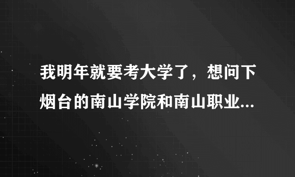 我明年就要考大学了，想问下烟台的南山学院和南山职业技术学校是不是一个呢？