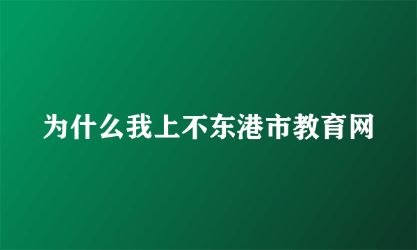 为什么我上不东港市教育网