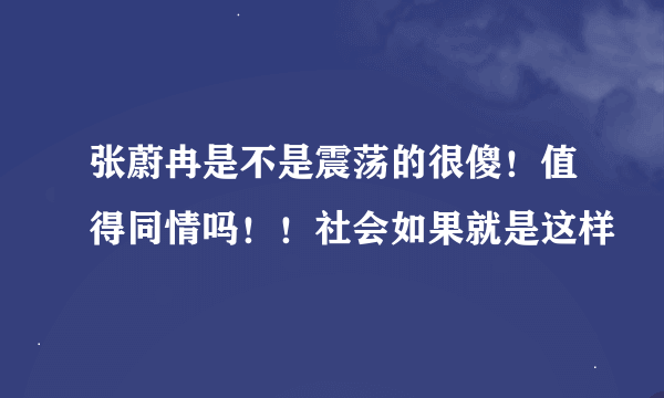 张蔚冉是不是震荡的很傻！值得同情吗！！社会如果就是这样