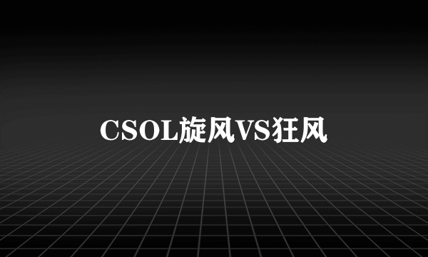 CSOL旋风VS狂风