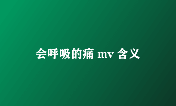 会呼吸的痛 mv 含义