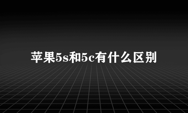 苹果5s和5c有什么区别